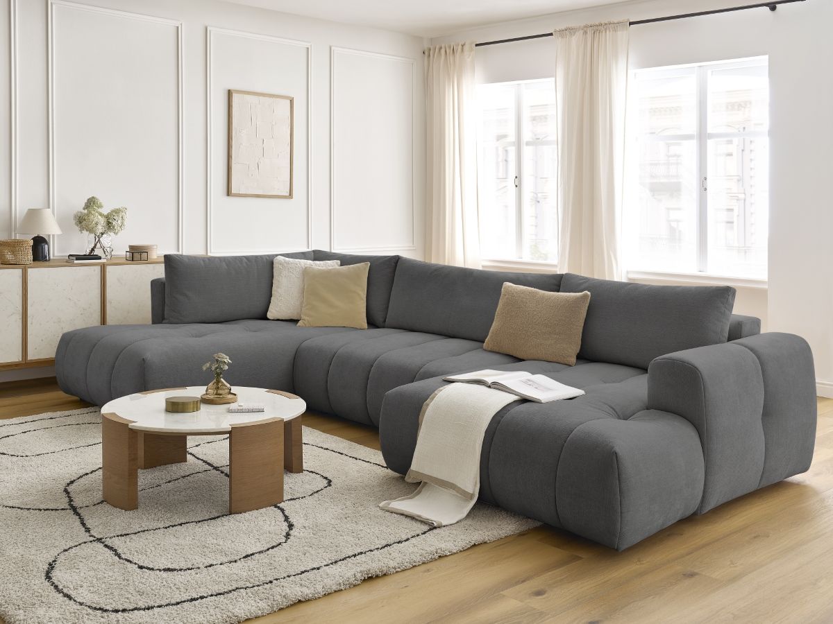 Bobochic Fuji Wohnlandschaft Stoff Dunkelgrau Ecke rechts