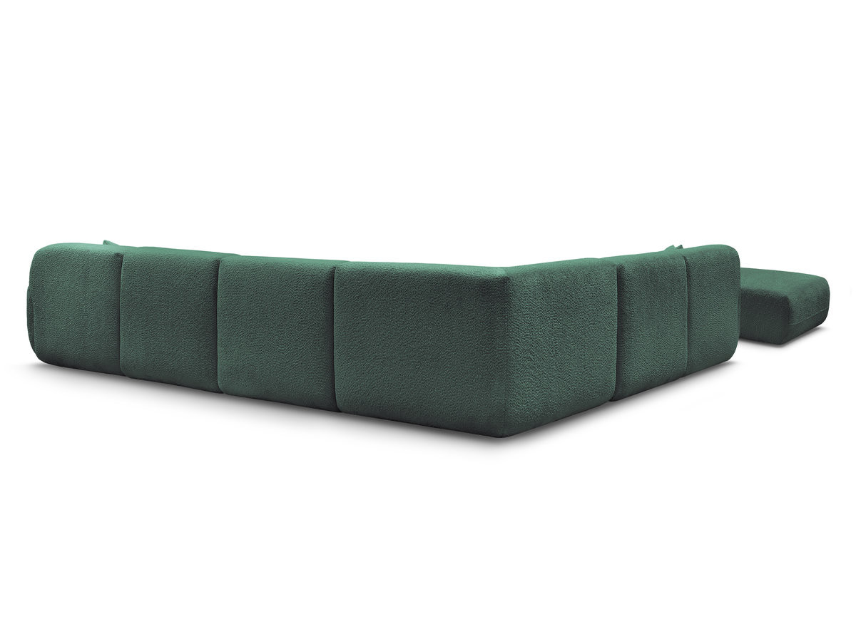 Bobochic Anda Wohnlandschaft mit Pouf 373 × 289 cm Chenille Dunkelgrün Ecke links
