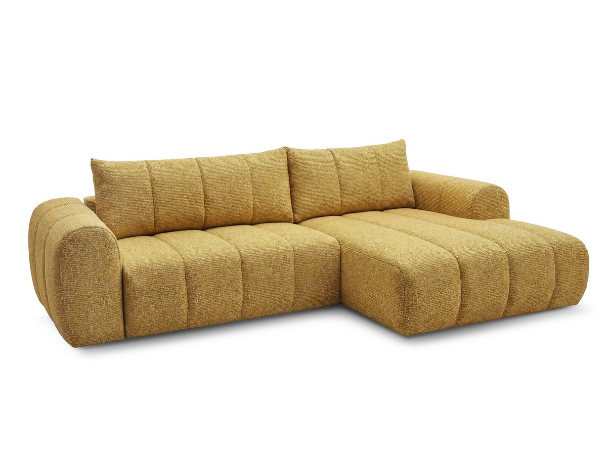 Bobochic Nesty Ecksofa 272 cm Melange-Stoff Gelb Ecke rechts