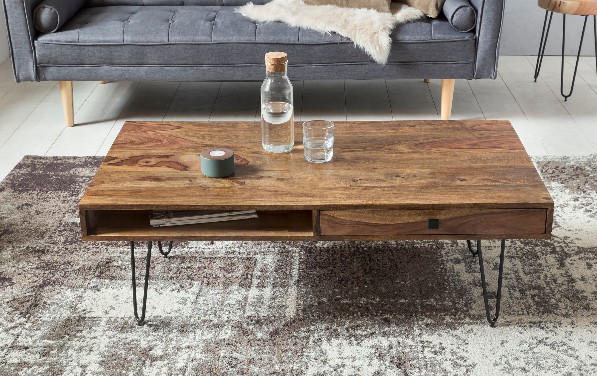 Couchtisch Agdenes Massivholz Dunkelbraun