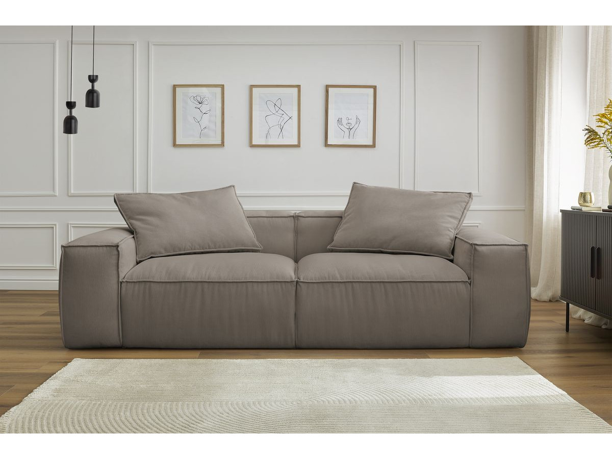 Bobochic Boheme Sofa 3-Sitzer Cordsamt Taupe