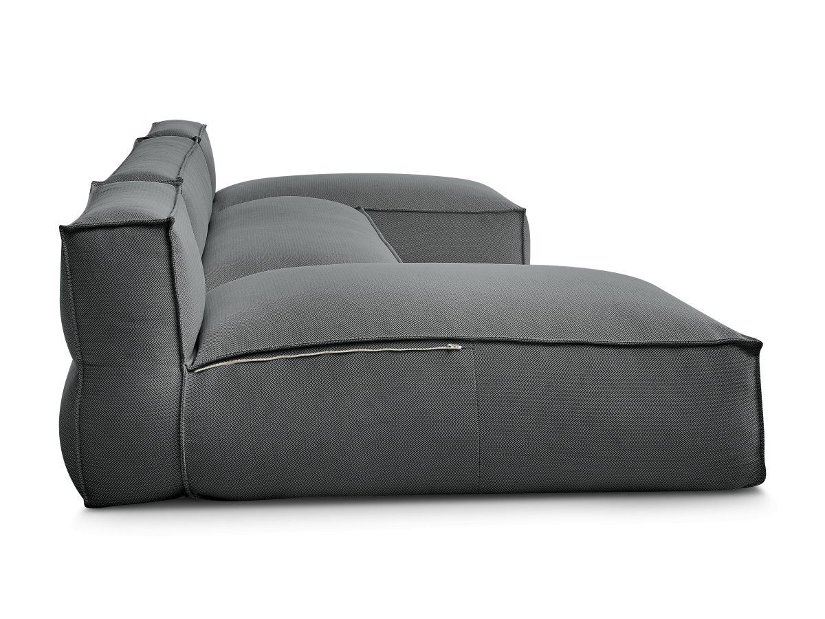 Bobochic Biarritz Gartensofa 4-Sitzer Melange-Stoff Schwarz