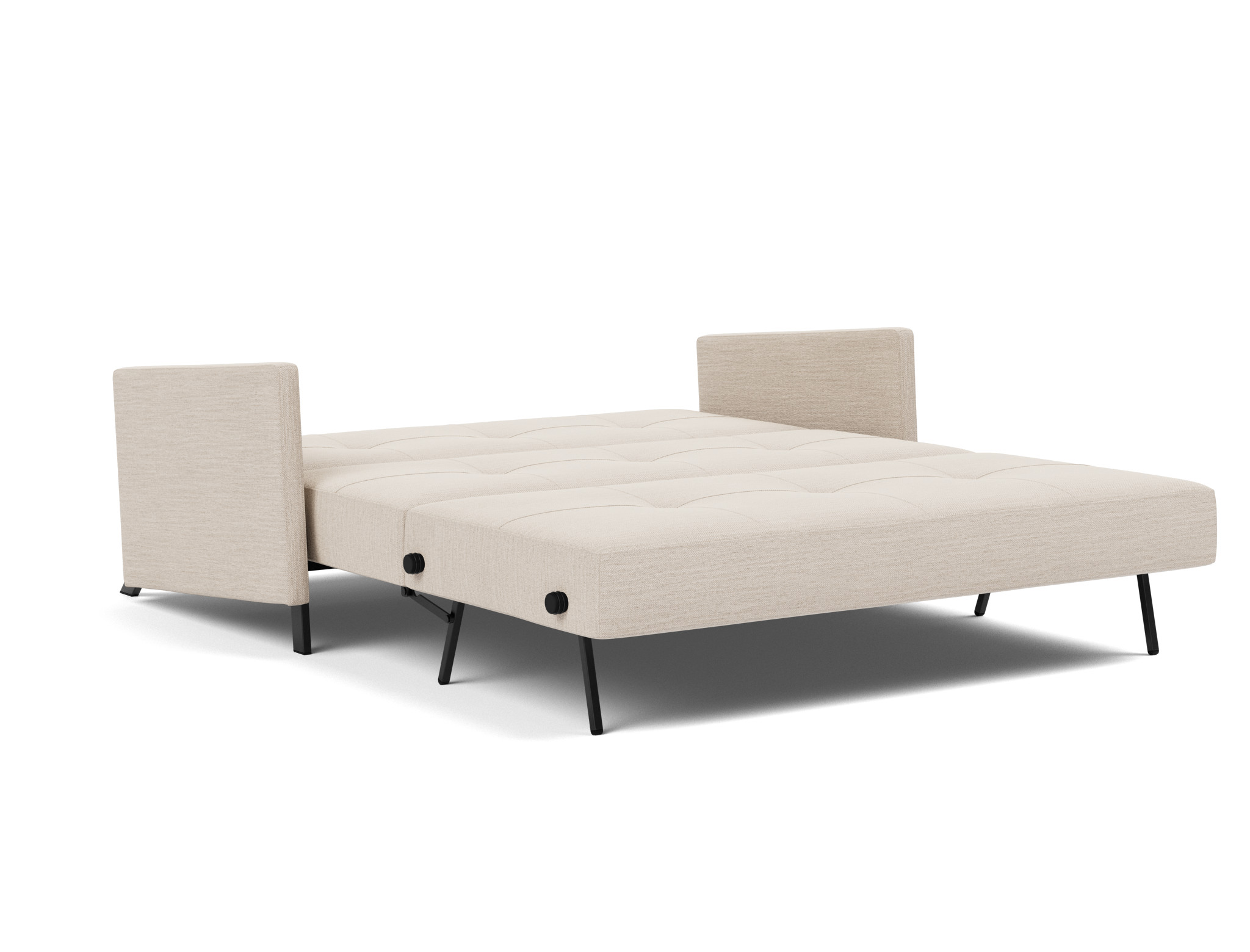 Schlafsofa Cubed mit Armlehnen 160 Webstoff Blida 612-Sand-Grey