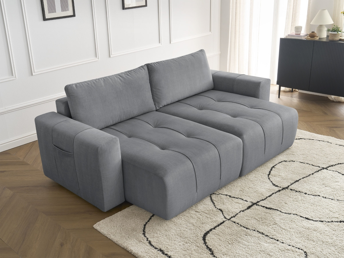 Bobochic Arsene Sofa 4-Sitzer Samt Dunkelgrau