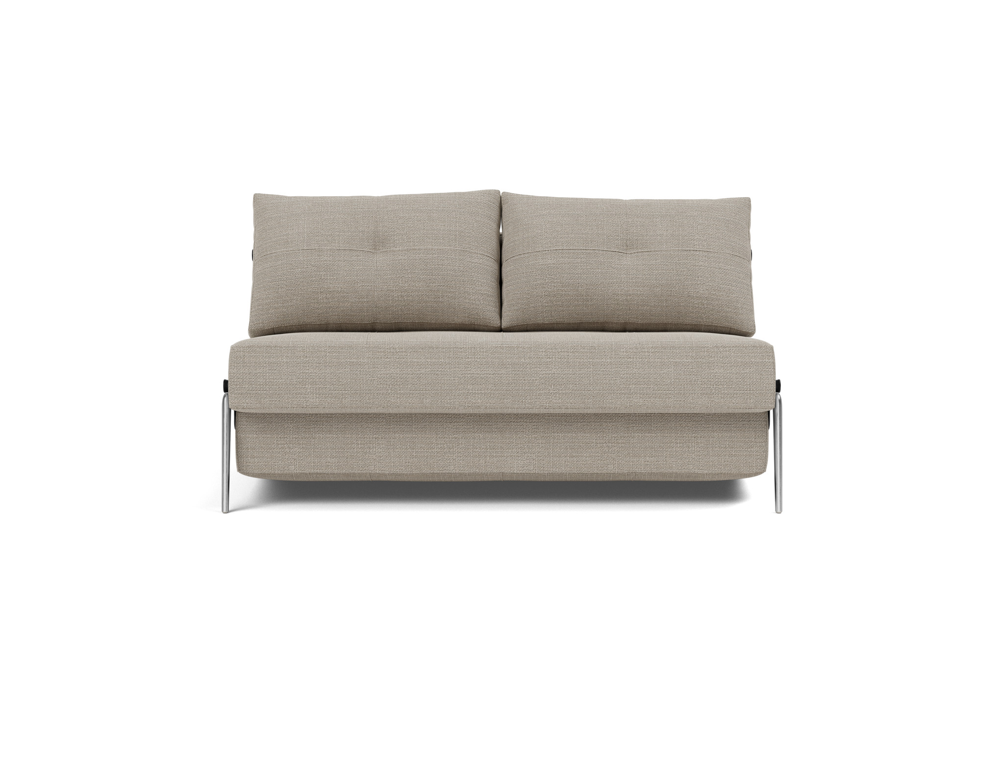 Schlafsofa Cubed 140 Strukturierter Stoff Kenya 579-Gravel Beine Aluminium