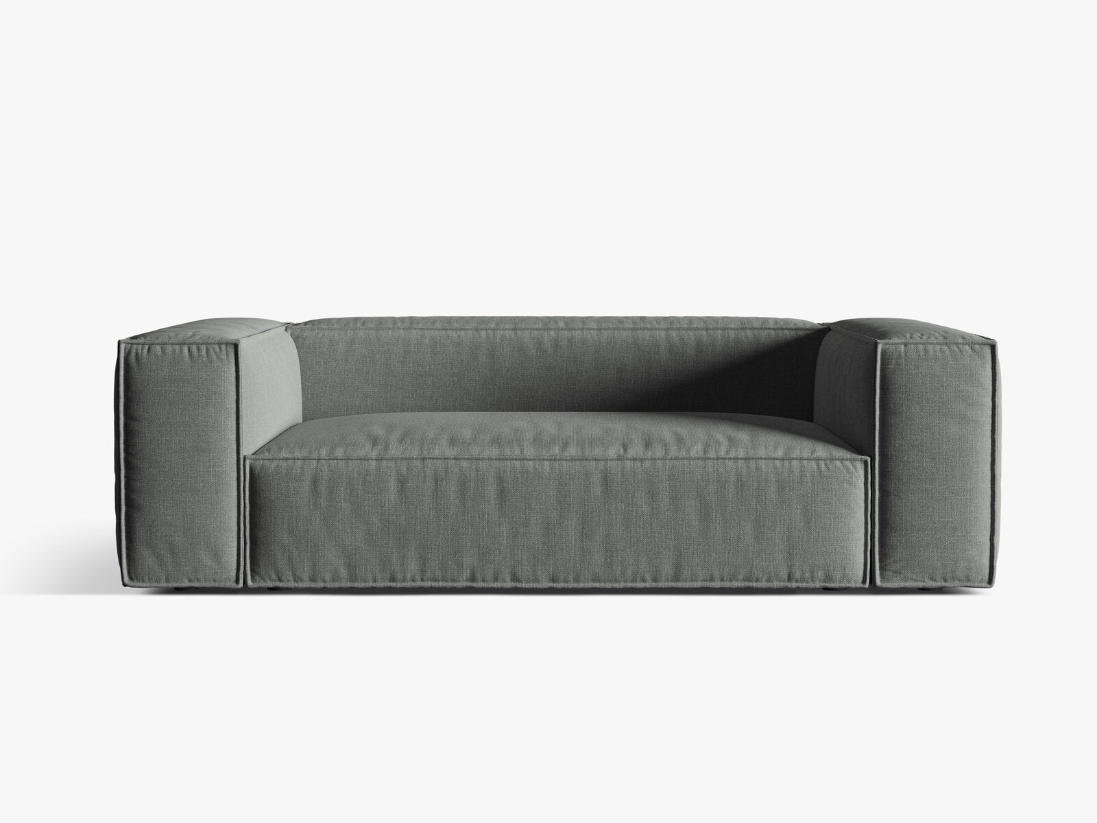Micadoni Sofa Nuria 3-Sitzer Strukturierter Stoff Grau