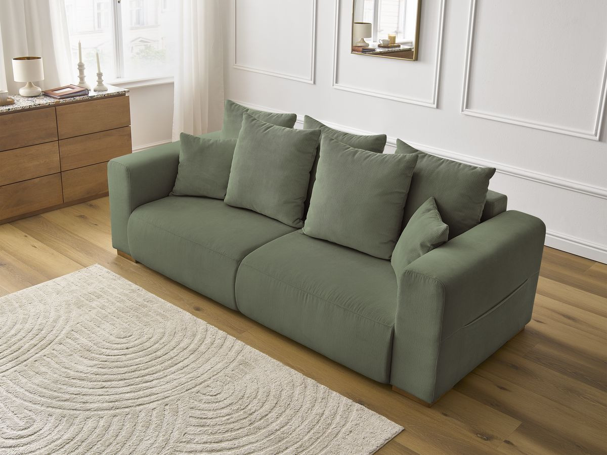 Bobochic Sidonie Sofa 3-Sitzer Cordsamt Grün