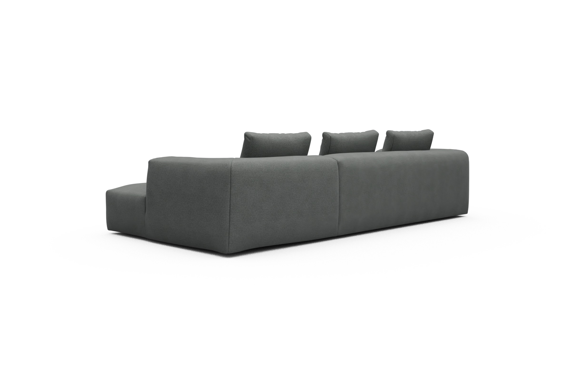 Ecksofa Fred Chaiselongue rechts mit 2,5-Sitzer Satya-Steel