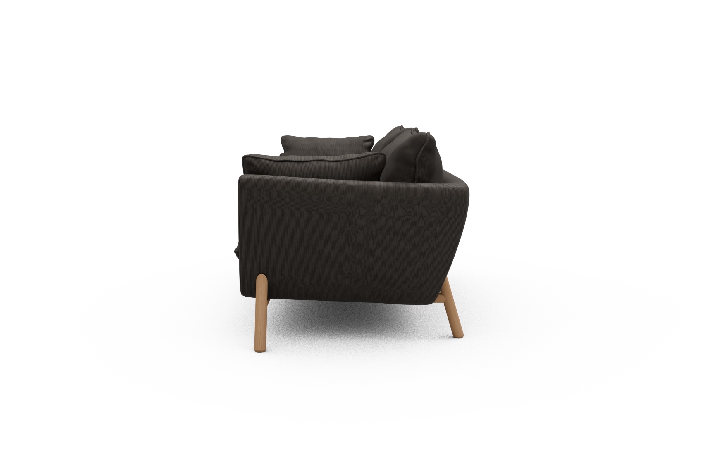 Sofa Emil PREMIUM 2-Sitzer Beinfarbe Eiche Natur Cordufine-Taupe