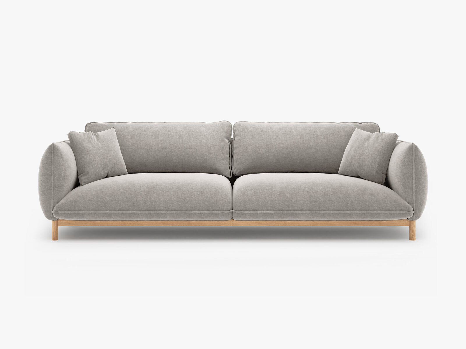 Micadoni Ada Sofa 4-Sitzer Strukturierter Stoff Wind Hellgrau