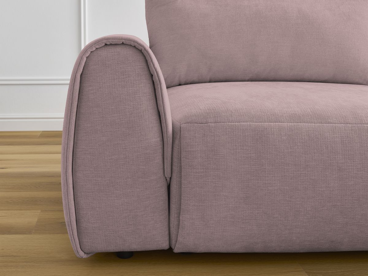 Bobochic Aden Ecksofa 246 × 152 cm Stoff Rosa Ecke rechts