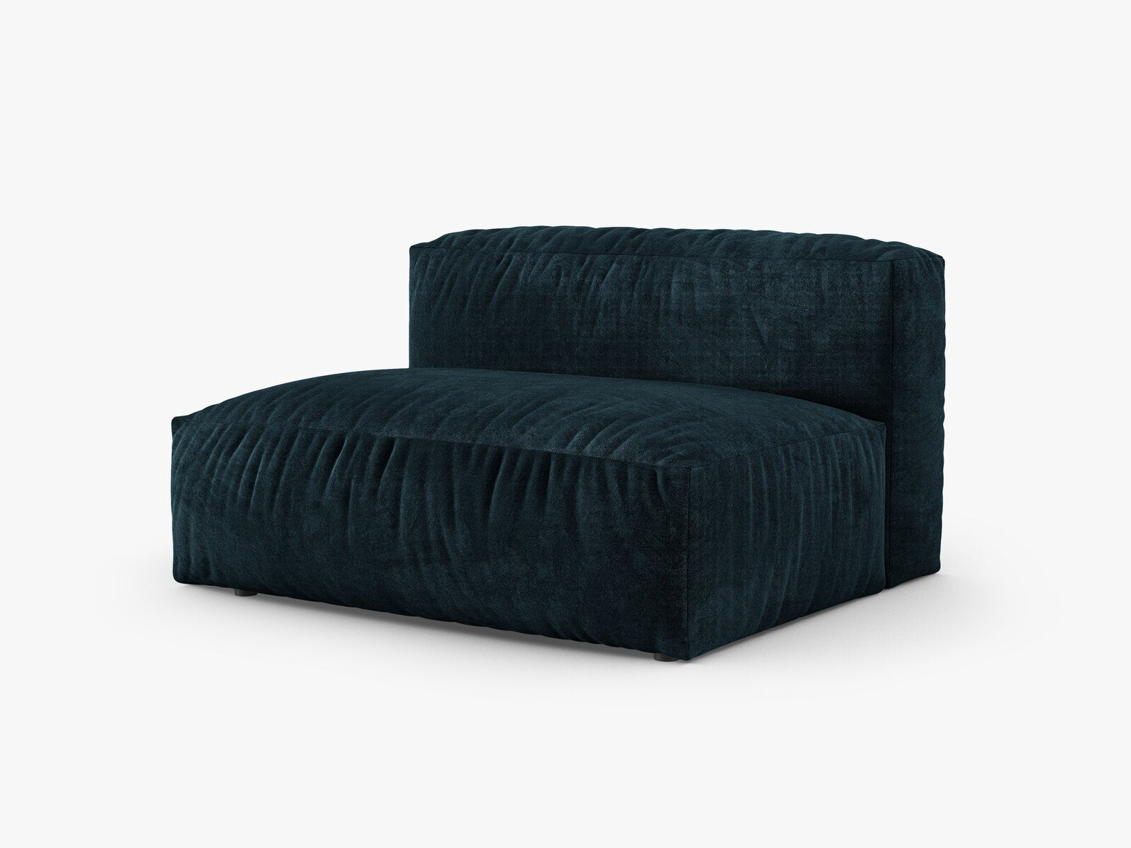 Micadoni Eckmodul mit Armlehne Martina 1-Sitzer Groß 90cm Sitztiefe Links Samt Vogue Dunkel Petrol