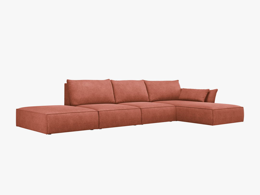 Micadoni Ecksofa Kaelle 5-Sitzer Rechts Chenille Over The Horizon Terrakotta