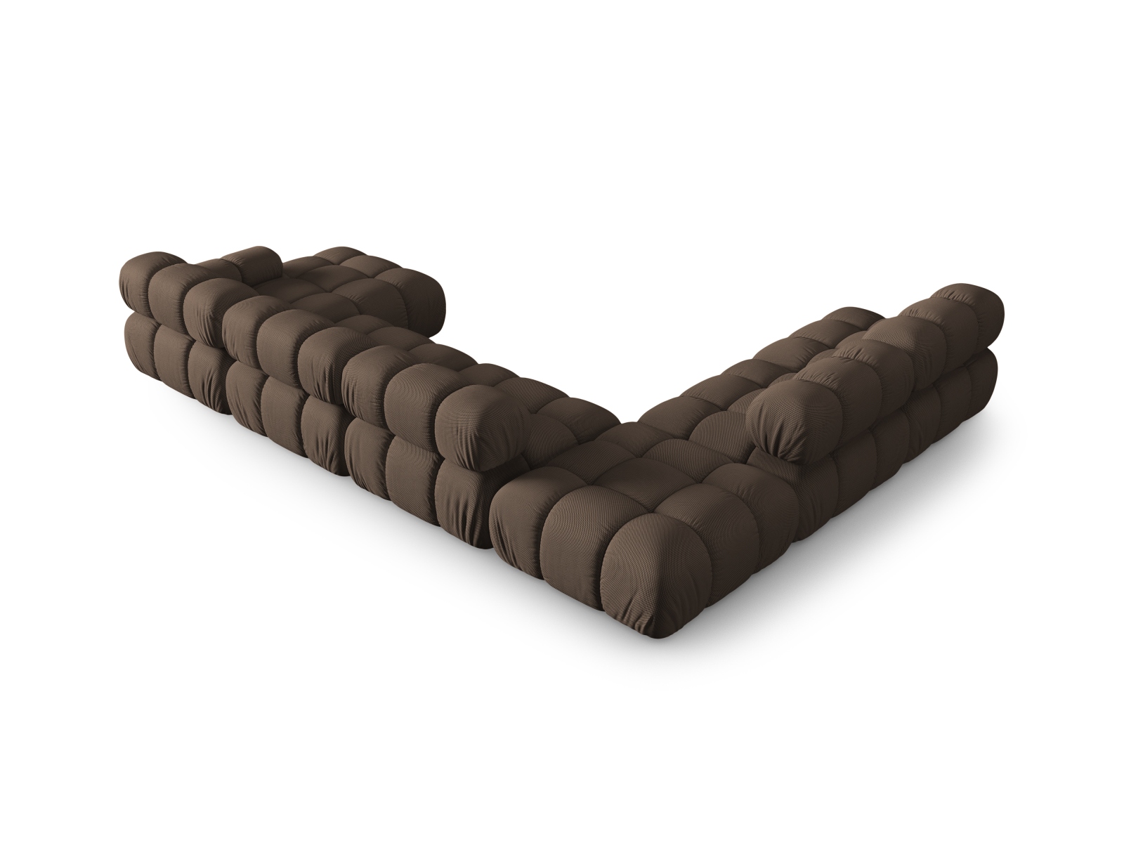 Micadoni Modulares Panorama Ecksofa Bellis 7-Sitzer Links 3D-Stoff Sonic Braun