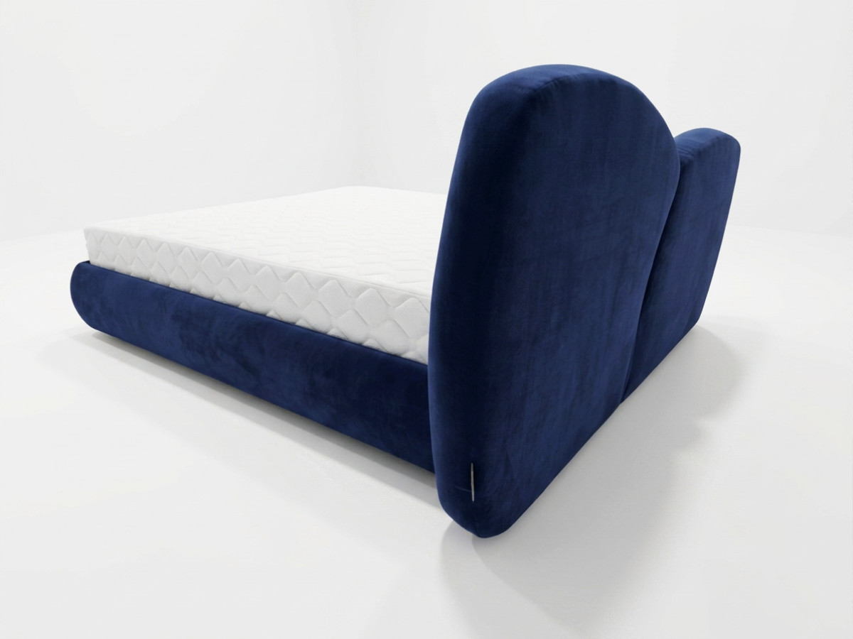 Bobochic Danae Polsterbett Samt Blau, Liegefläche 140 × 190 cm