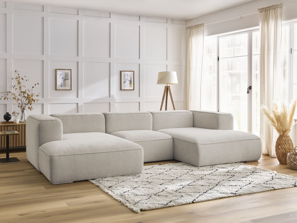 Bobochic Zephyr Wohnlandschaft Strukturstoff Beige