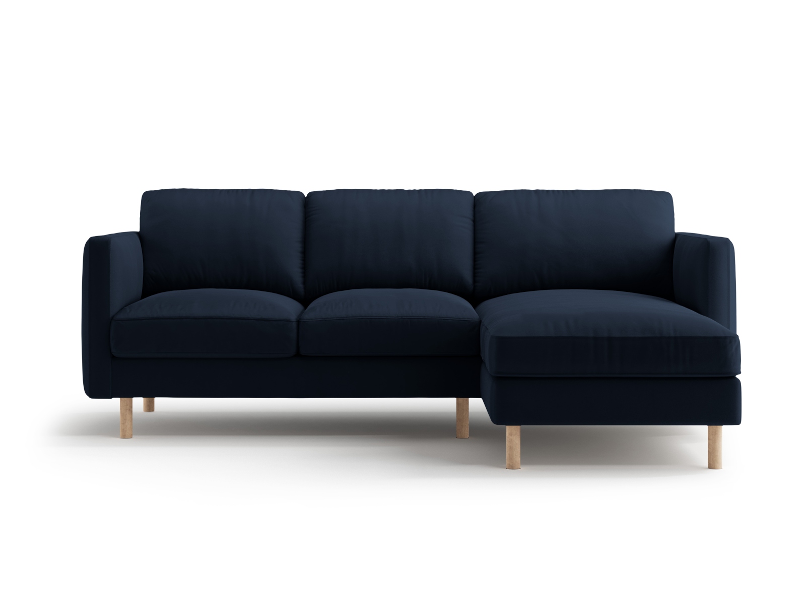 Micadoni Ecksofa Eden 3-Sitzer Rechts Samt Dunkelblau