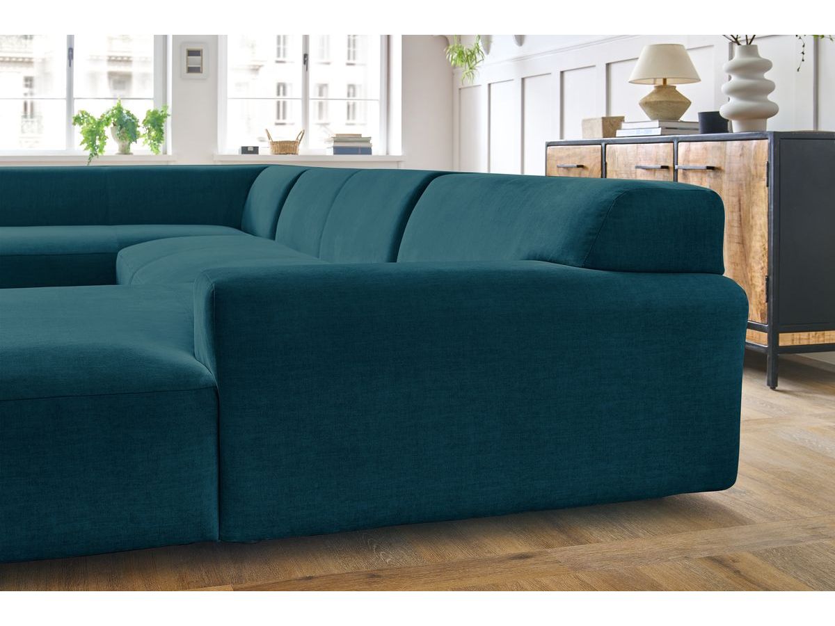 Bobochic Lavena Wohnlandschaft 399 × 220 cm Samt Dunkelblau Ecke rechts