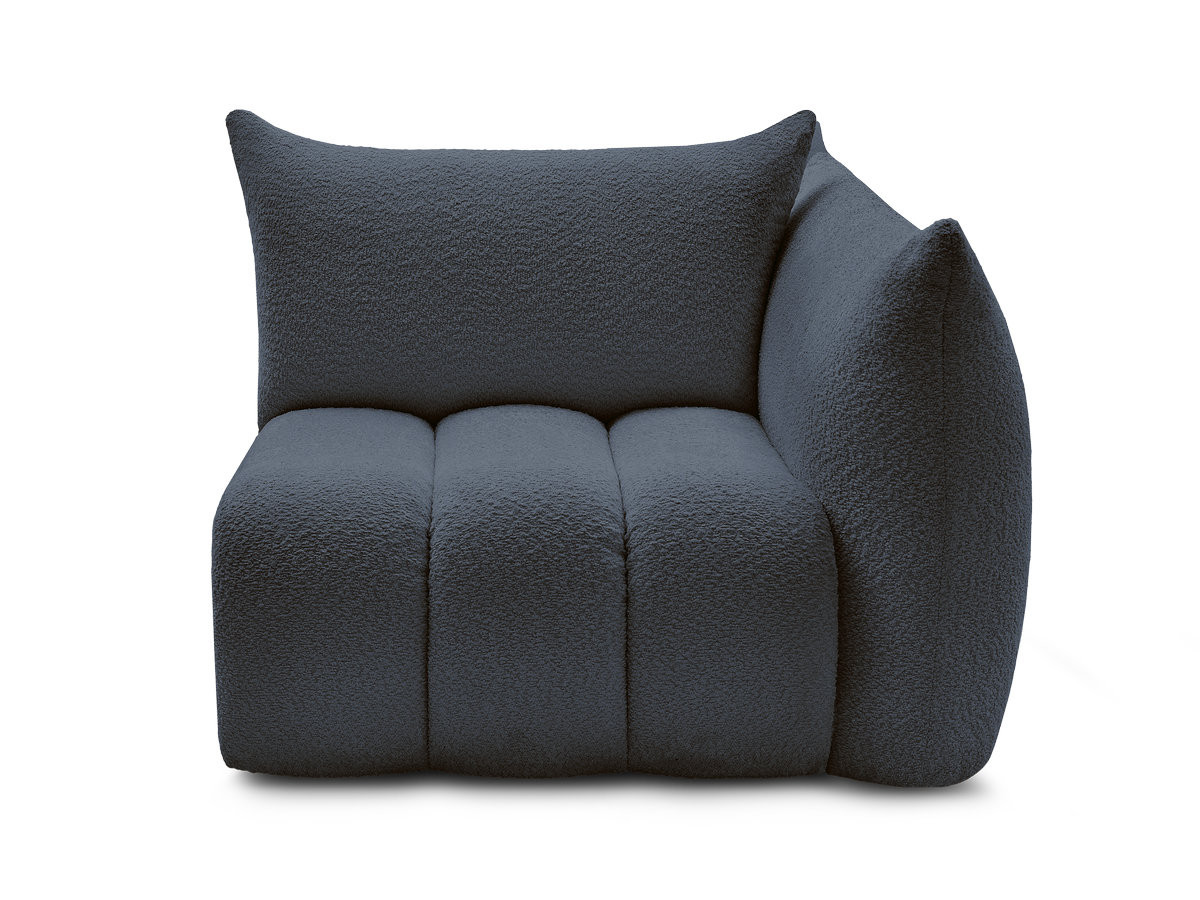 Bobochic Azra Sofamodul 1-Sitzer 117 × 112 cm Bouclé-Stoff Dunkelblau Ecke rechts