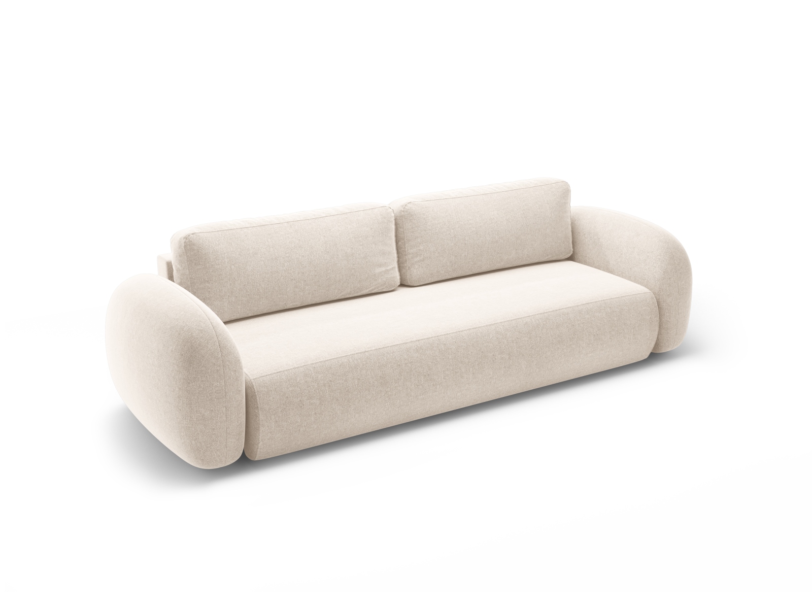 Cosmopolitan Design Schlafsofa Tonale 3-Sitzer mit Bettkasten Chenille Eden Helles Beige