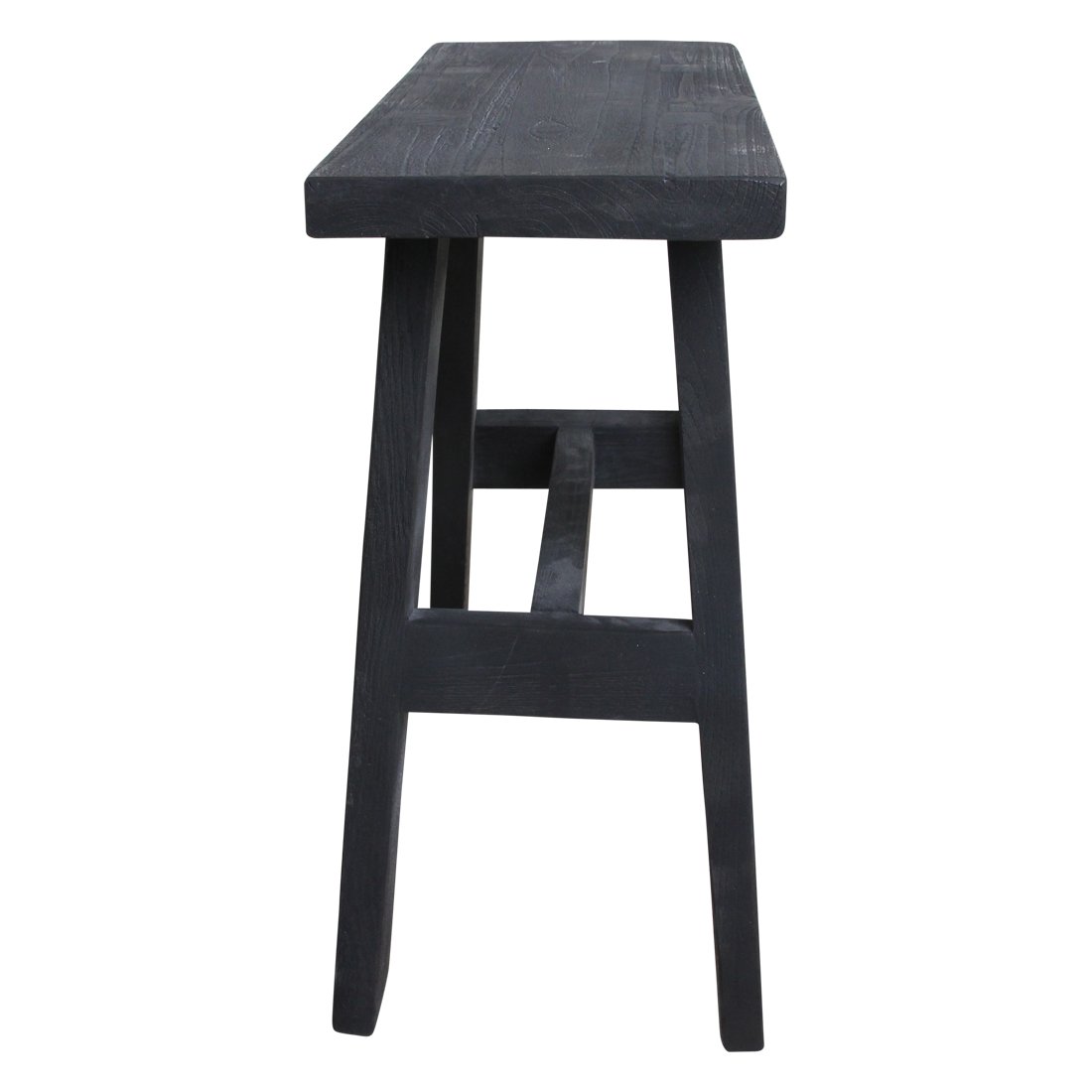 Raw Materials Schwarze Bushaltestellenbank mittel 45x20x50cm