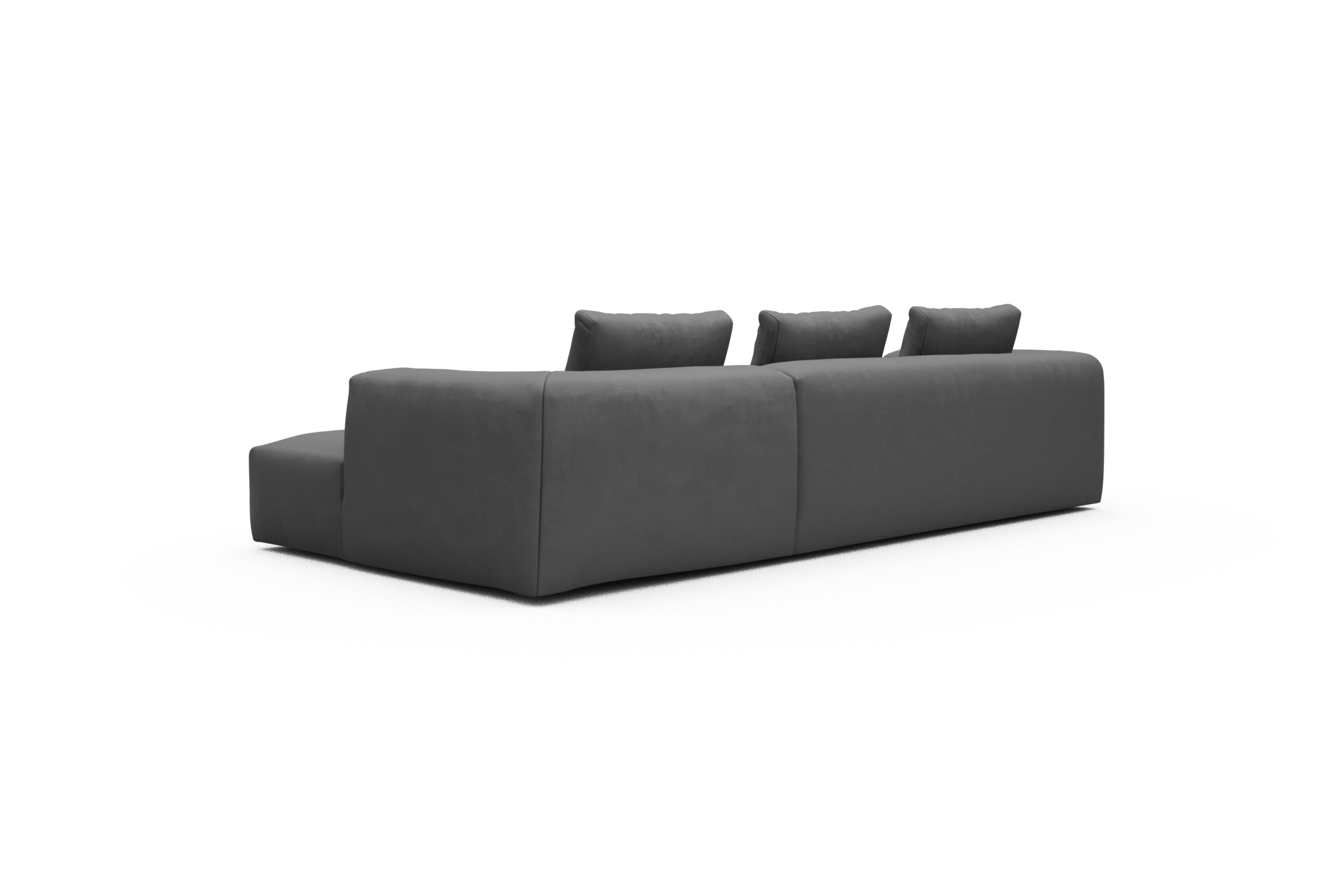 Ecksofa Fred Chaiselongue rechts mit 2,5-Sitzer Cordufine-Grey