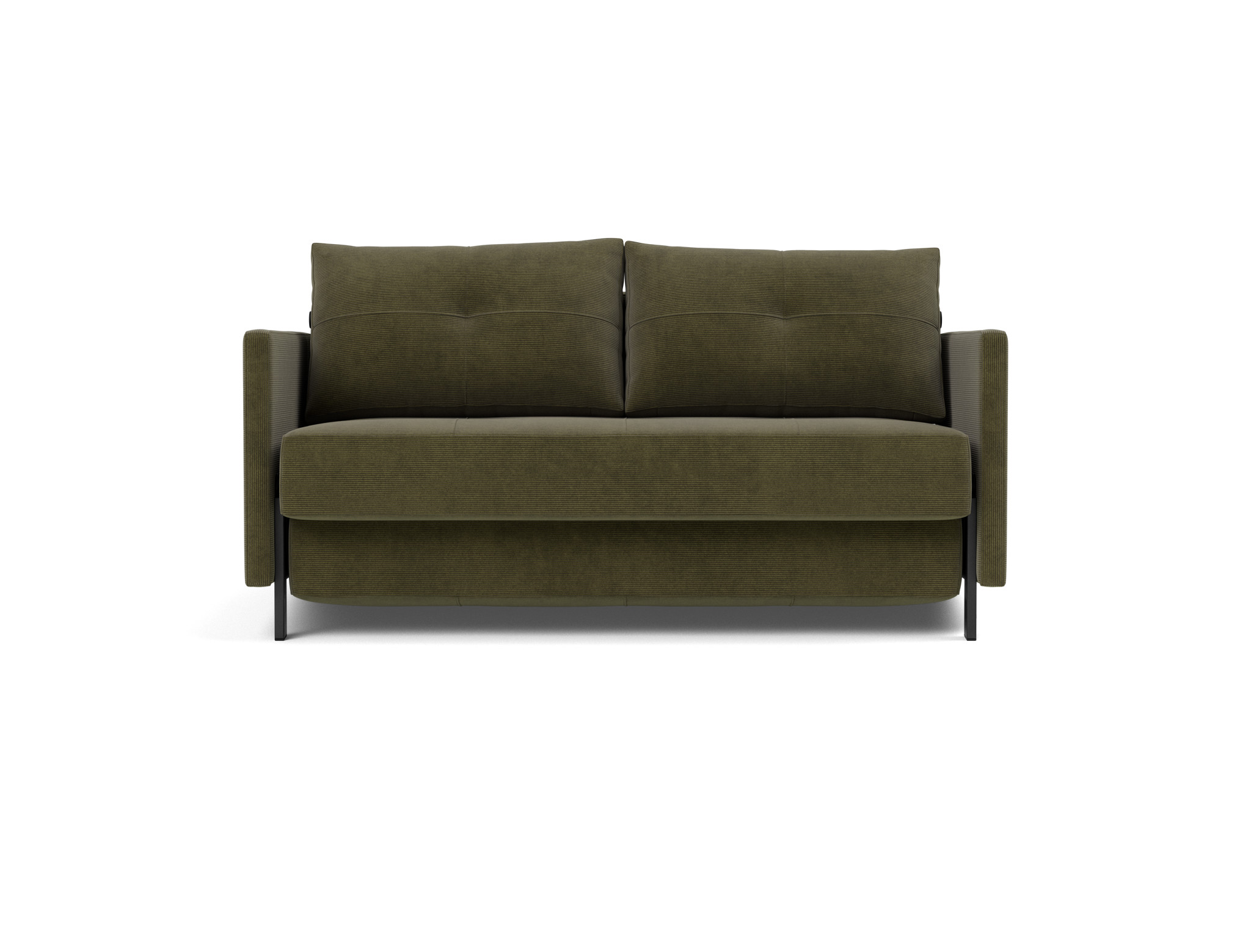 Schlafsofa Cubed mit Armlehnen 140 Kord Cordufine 316-Pine-Green