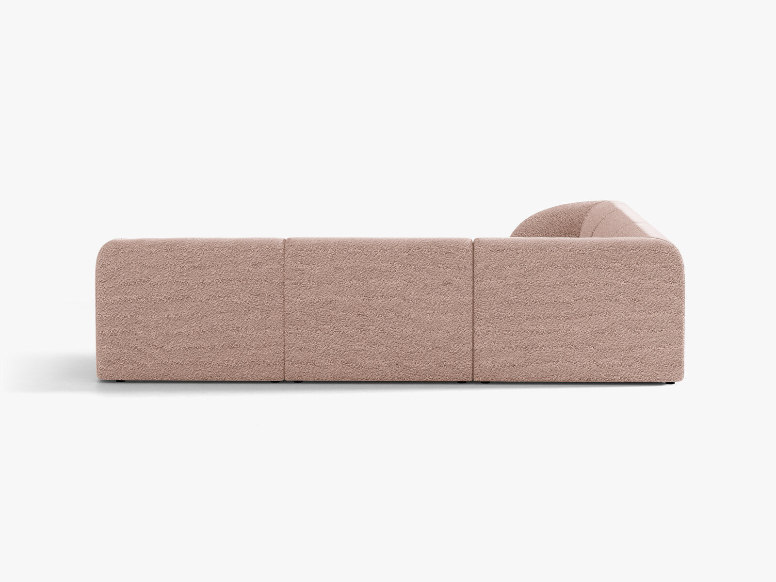Micadoni 5-Sitzer Symmetrisches Ecksofa Miley Boucle Baloo Puderrosa