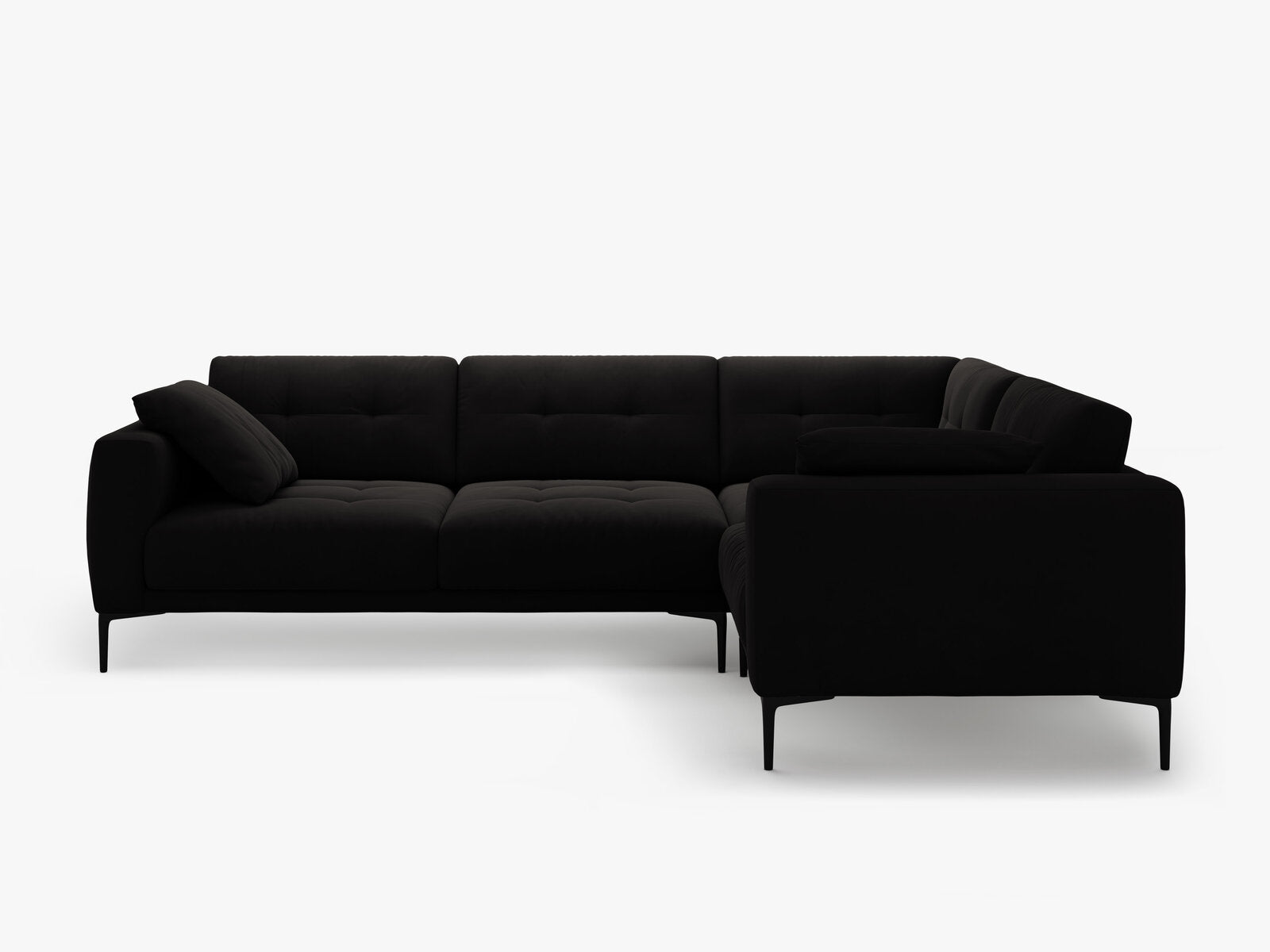Micadoni Ecksofa Bemy 4-Sitzer Rechts Samt Schwarz