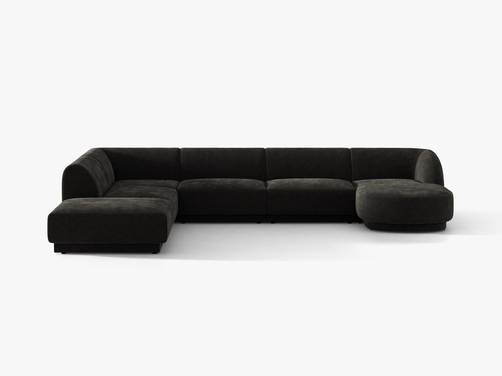 Micadoni Panorama-Ecksofa Miley 6-Sitzer Links Chenille Eden Anthrazit
