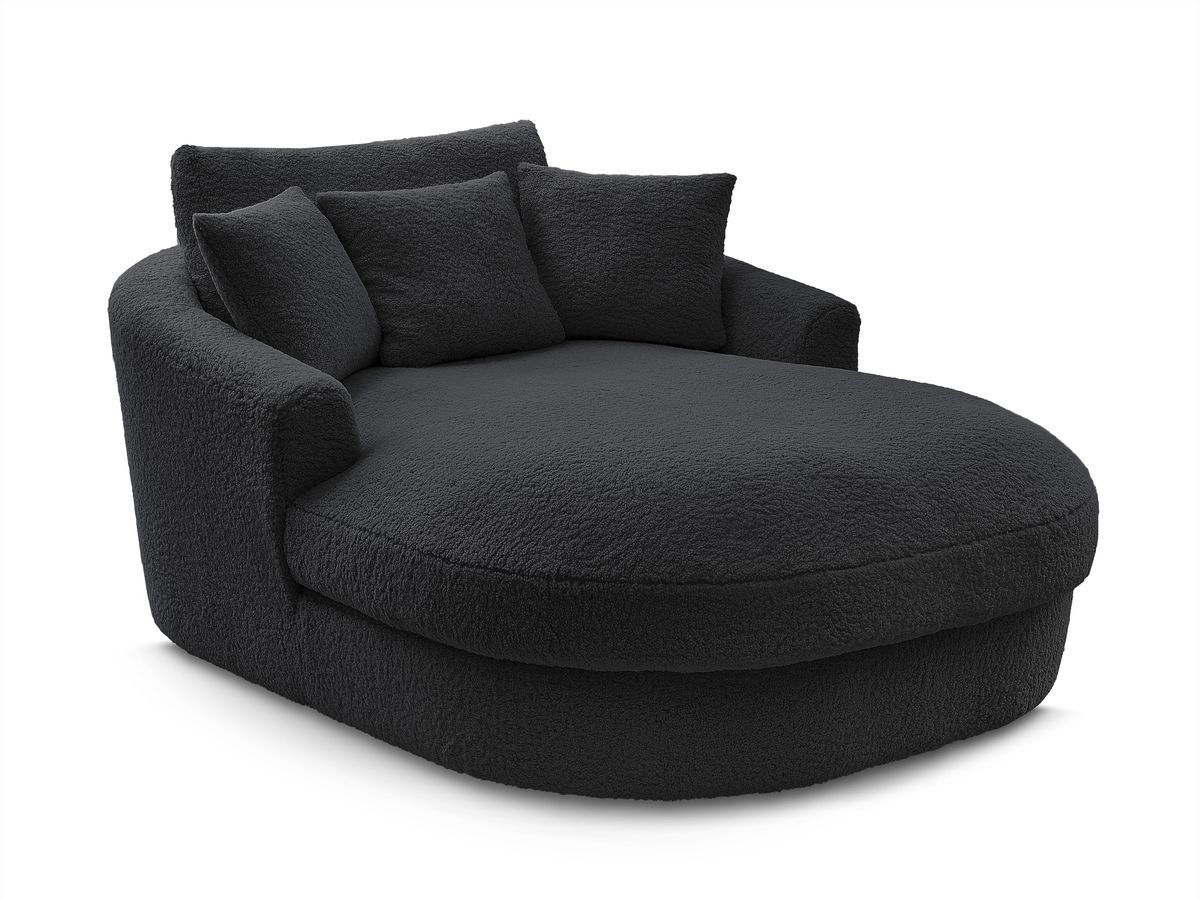 Bobochic Belem Méridienne-Modul Bouclé-Stoff Schwarz