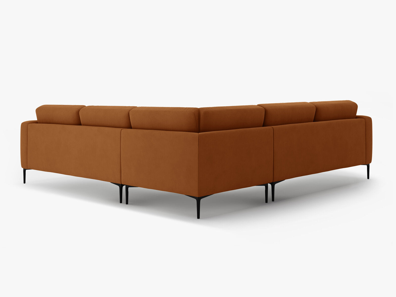 Micadoni Ecksofa Bemy 5-Sitzer Samt Terrakotta