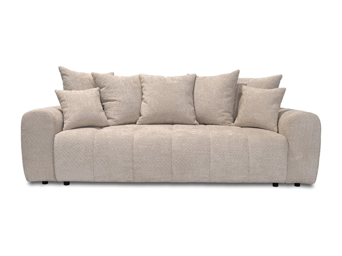 Bobochic Roxelane Schlafsofa 3-Sitzer mit Bettkasten Bouclé-Stoff Beige