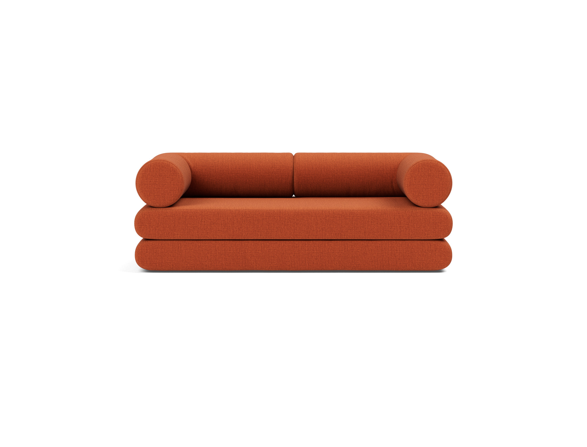 Tagesbett Circlus mit L-förmigen Armlehnen Chenille Esina 412-Rust-Orange
