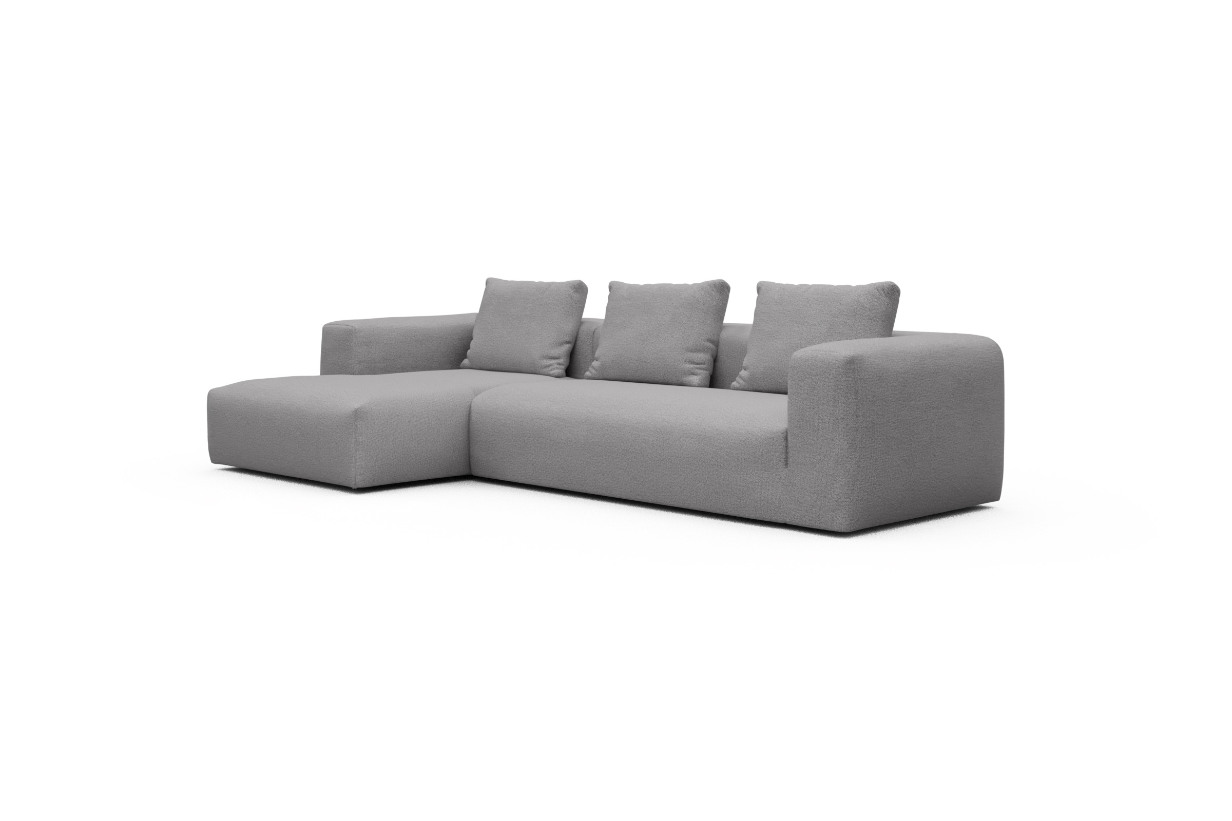 Ecksofa Fred Chaiselongue links mit 2,5-Sitzer Sama-Grey