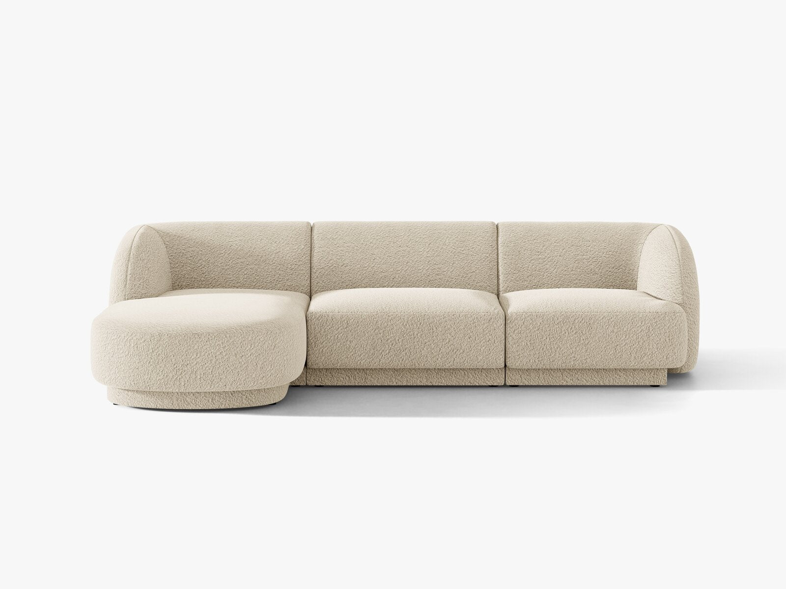 Micadoni Ecksofa Miley 4-Sitzer Links Boucle Baloo Beige