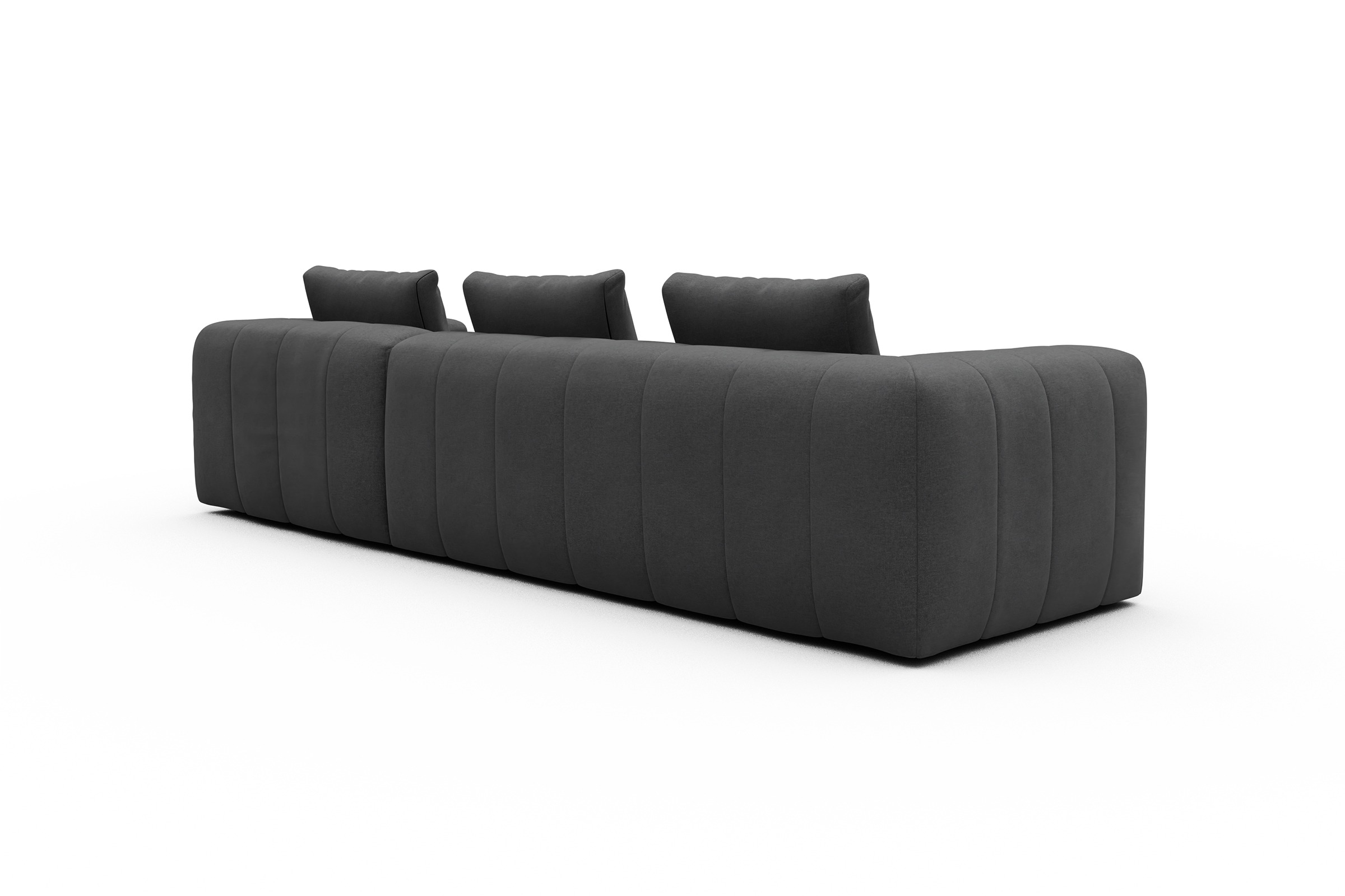 Ecksofa Hugo 2,5-Sitzer Armlehne links mit Chaiselongue Satya-Zinc