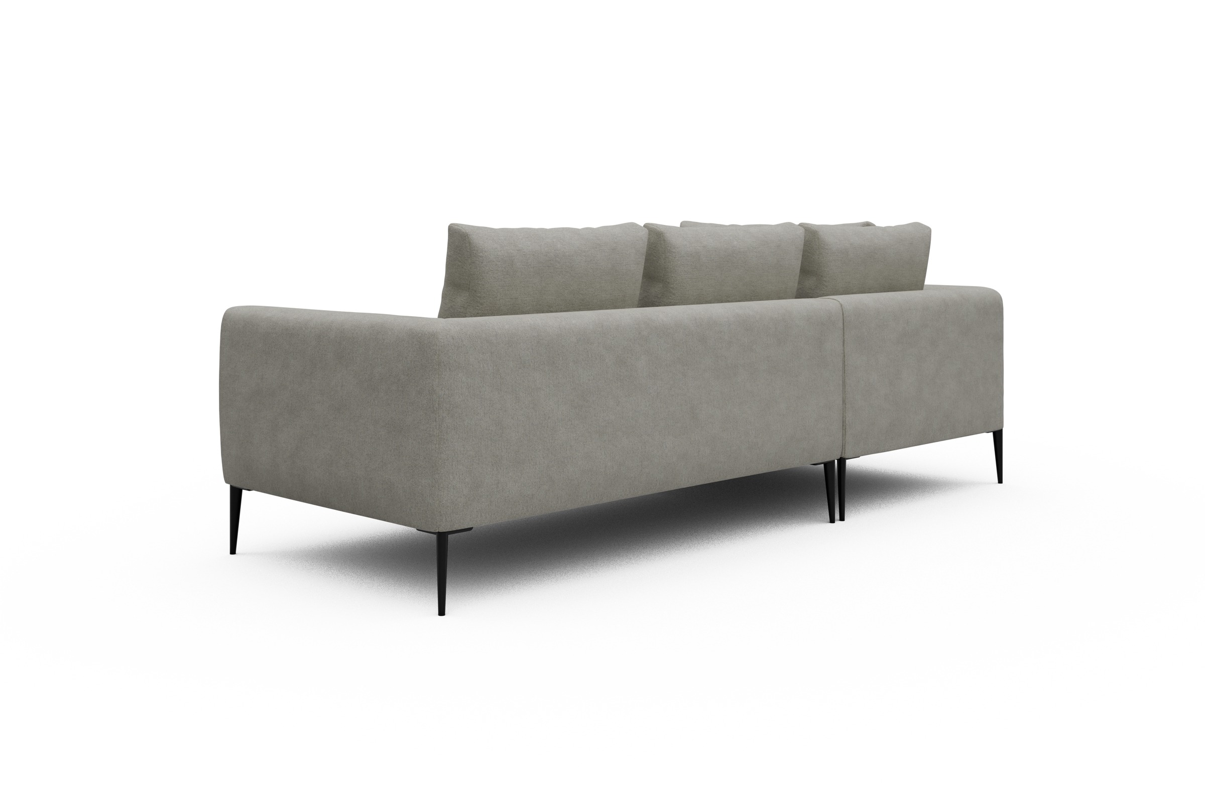 Ecksofa Paul Relax-Ecke links mit 2-Sitzer Carreno-Moon-Stone-White