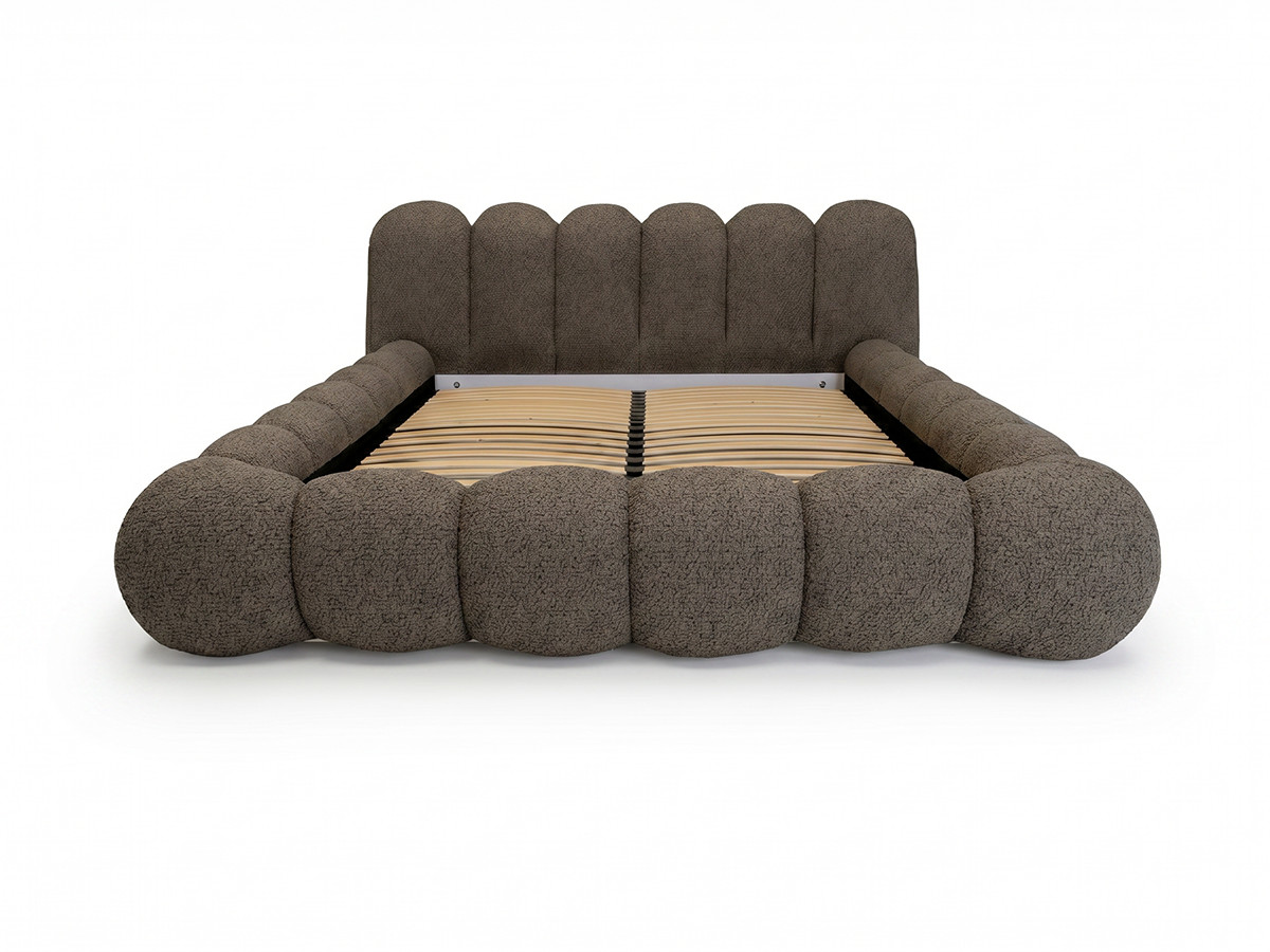 Bobochic Bobby Polsterbett Melange-Stoff Braun, Liegefläche 180 × 200 cm