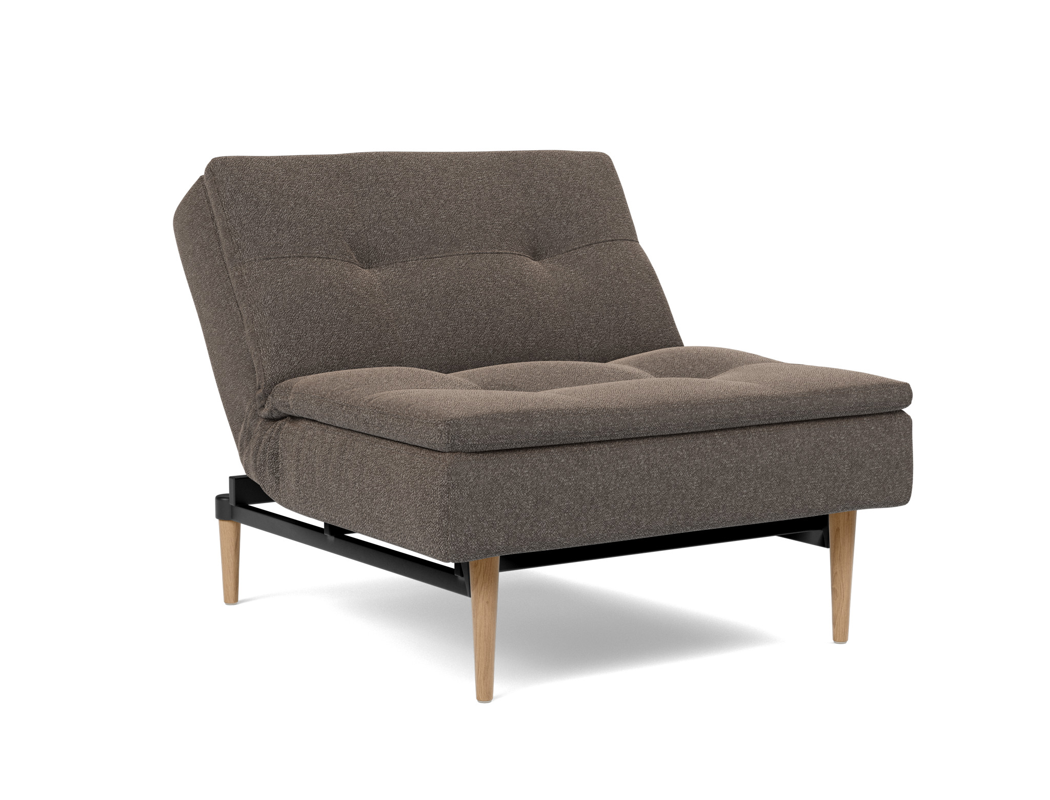 Sessel Dublexo Boucle Skandi 530-Taupe Beine Styletto Eiche hell