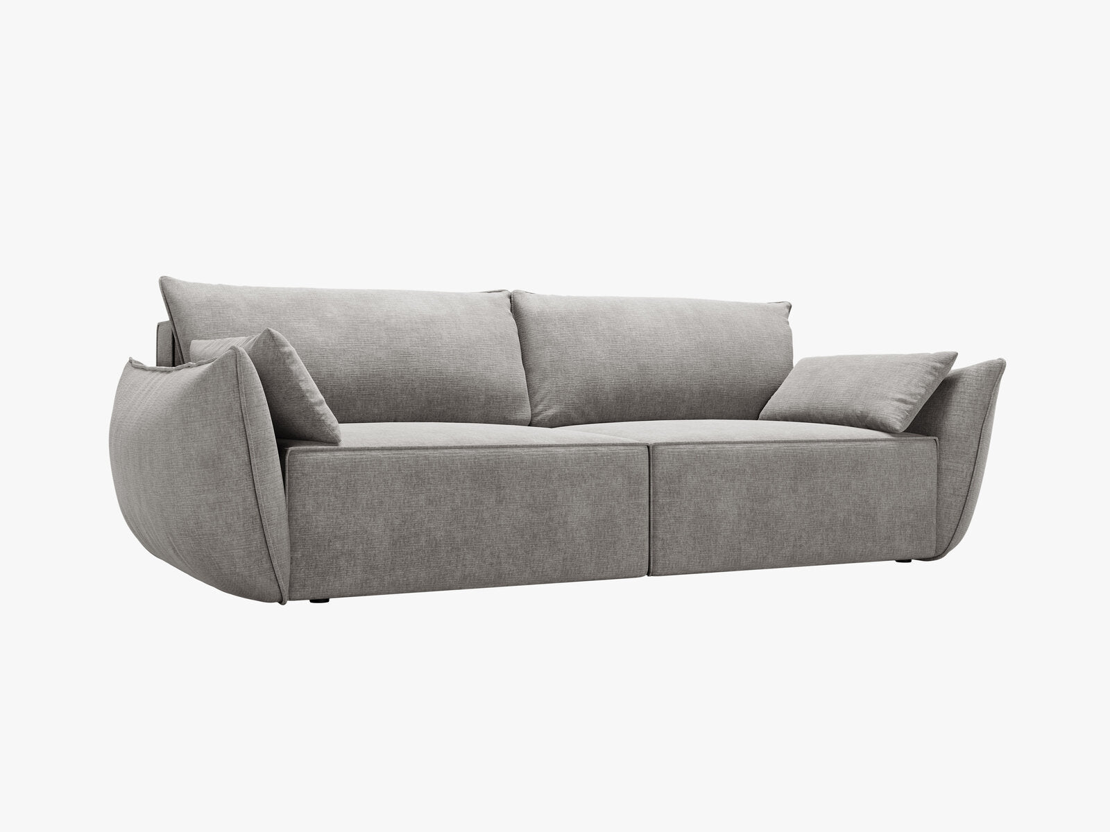 Micadoni Kaelle Schlafsofa 3-Sitzer mit Bettkasten Chenille Over The Horizon Hellgrau