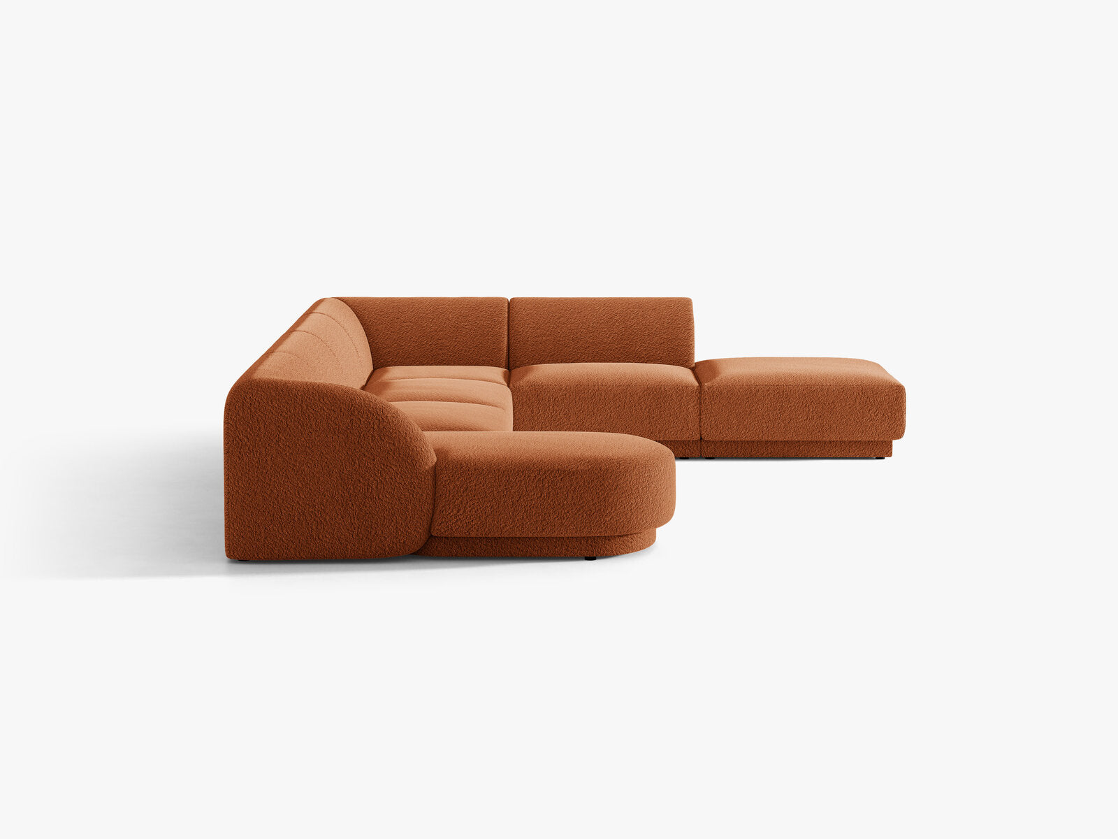 Micadoni Panorama-Ecksofa Miley 6-Sitzer Rechts Boucle Baloo Terrakotta