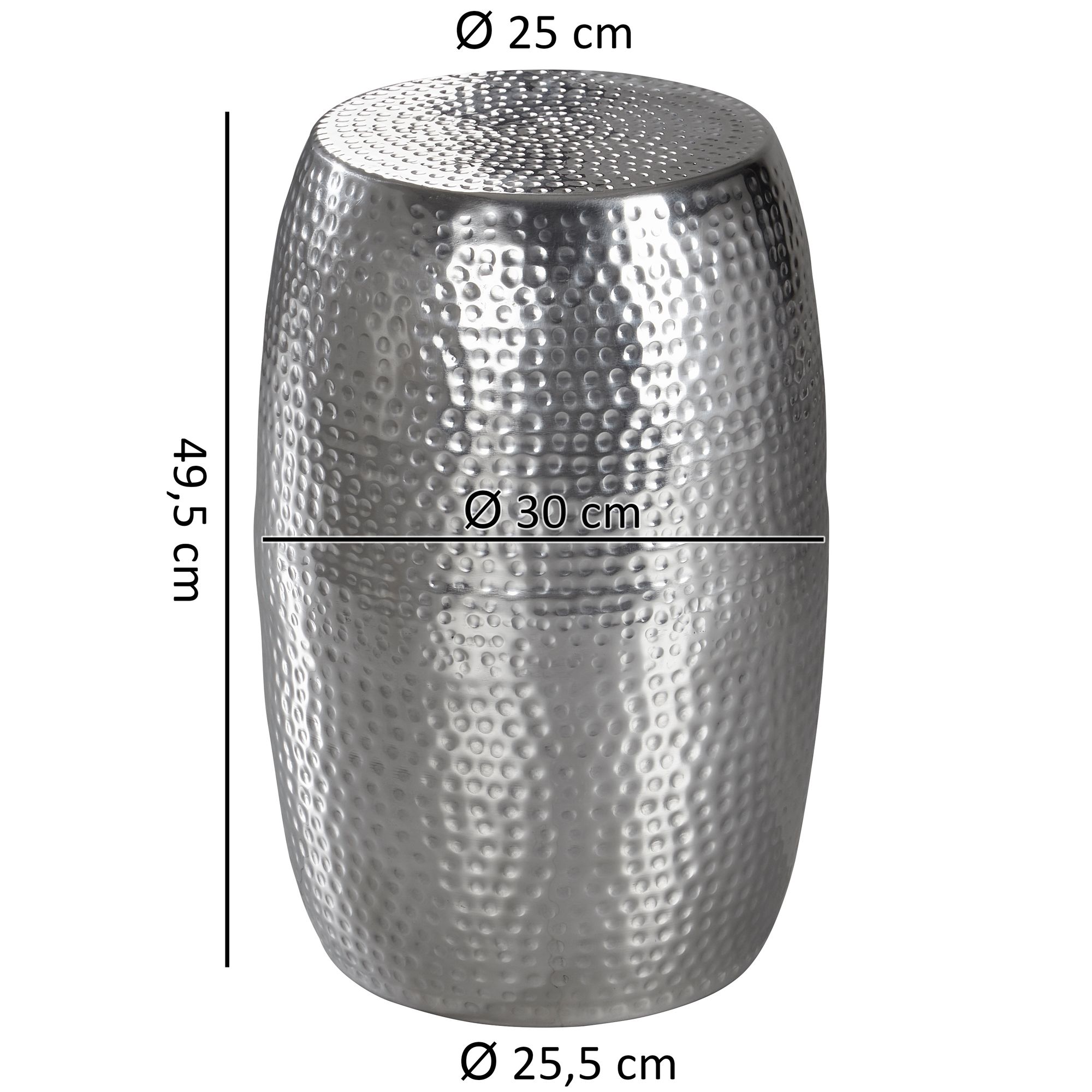 Beistelltisch Vega Aluminium Silber Ø 30 × H 49,5 cm
