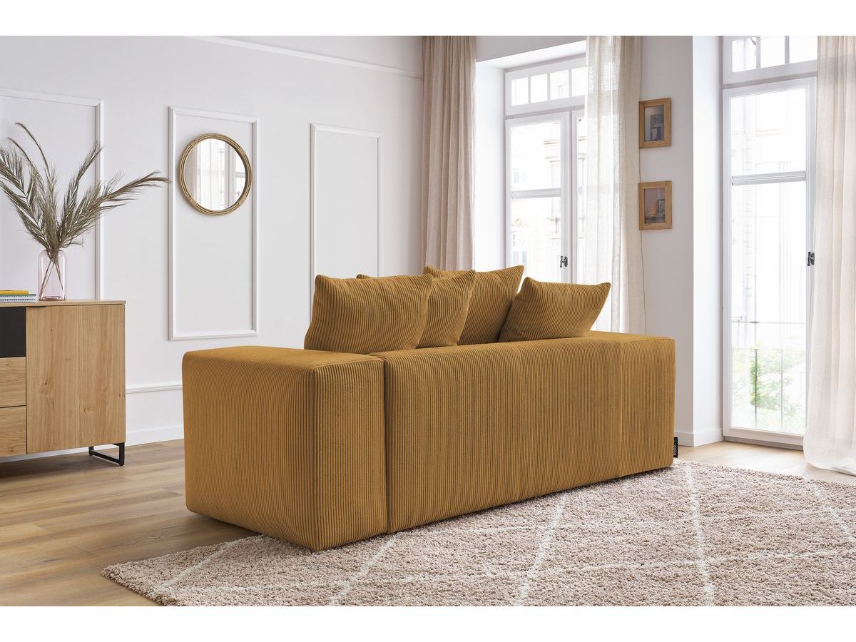 Bobochic Voltaire Sofa 2-Sitzer Cordsamt Gelb