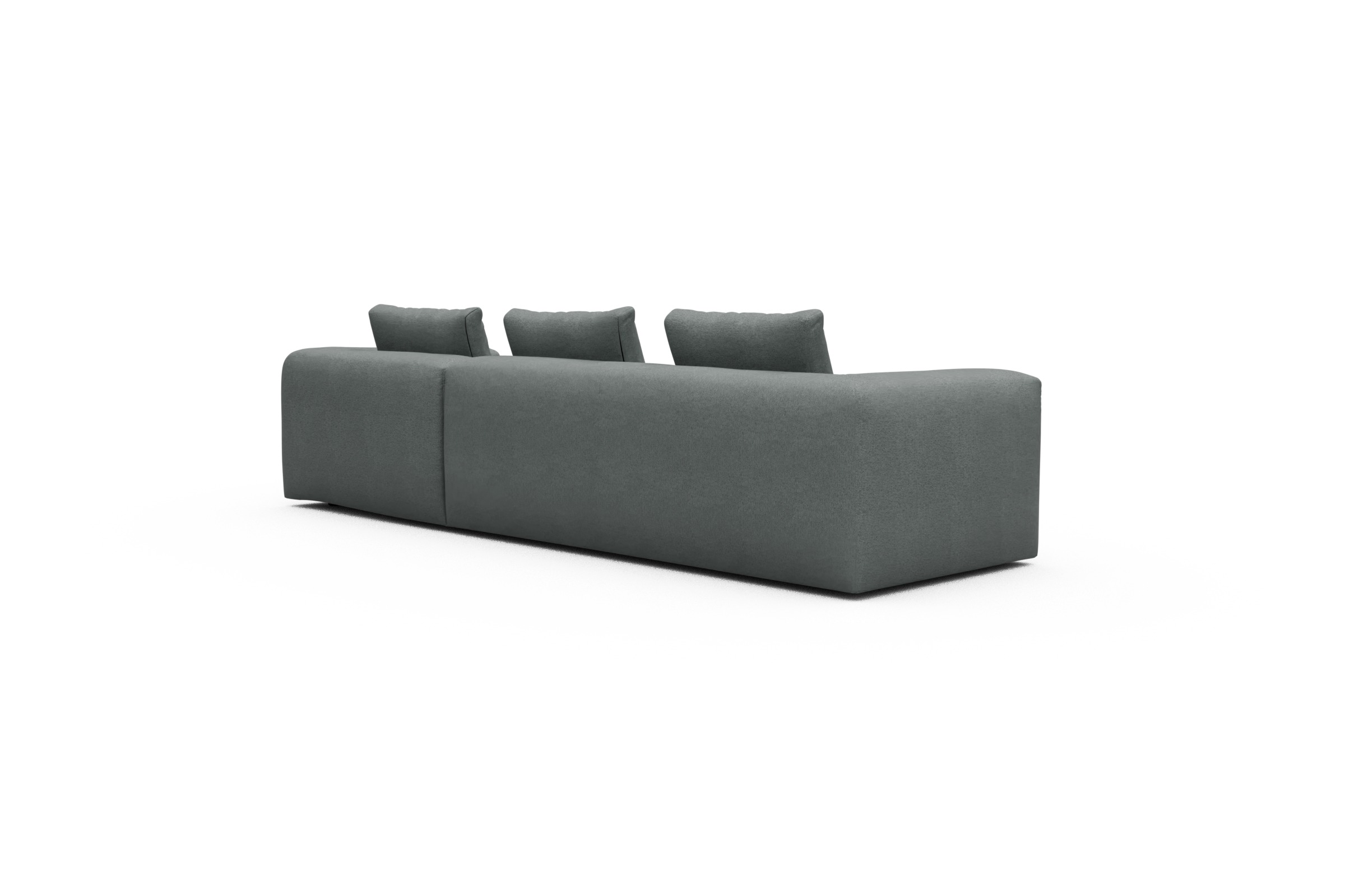 Ecksofa Fred Chaiselongue rechts mit 2,5-Sitzer Denari-Soft-Grey