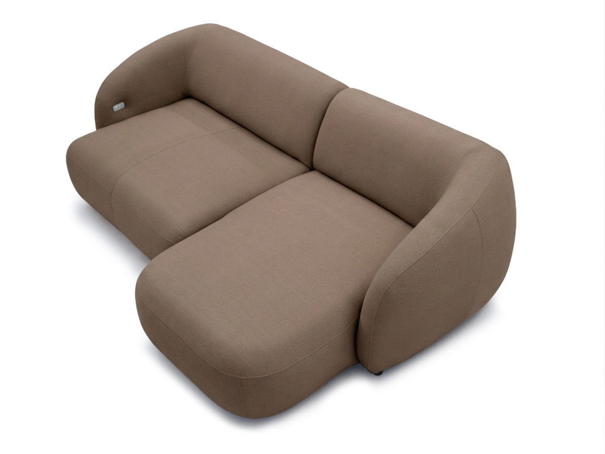 Bobochic Halo Ecksofa mit Schlaffunktion Stoff Taupe Ecke rechts
