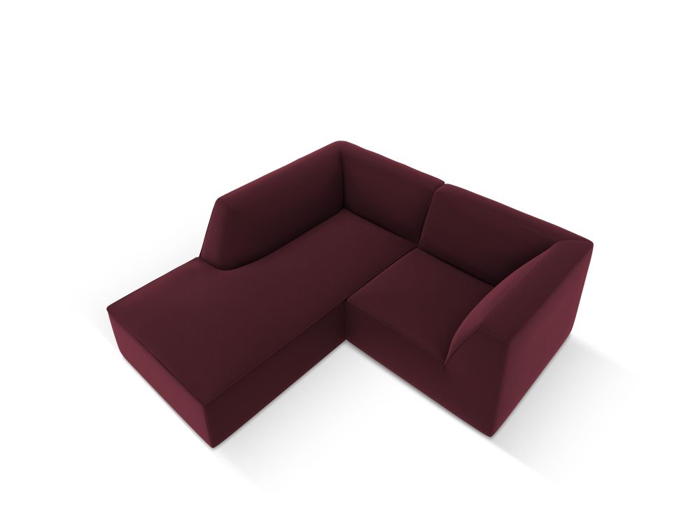 Cosmopolitan Design Ecksofa Siena 3-Sitzer Kunstleder Pacifico Bordeaux Links