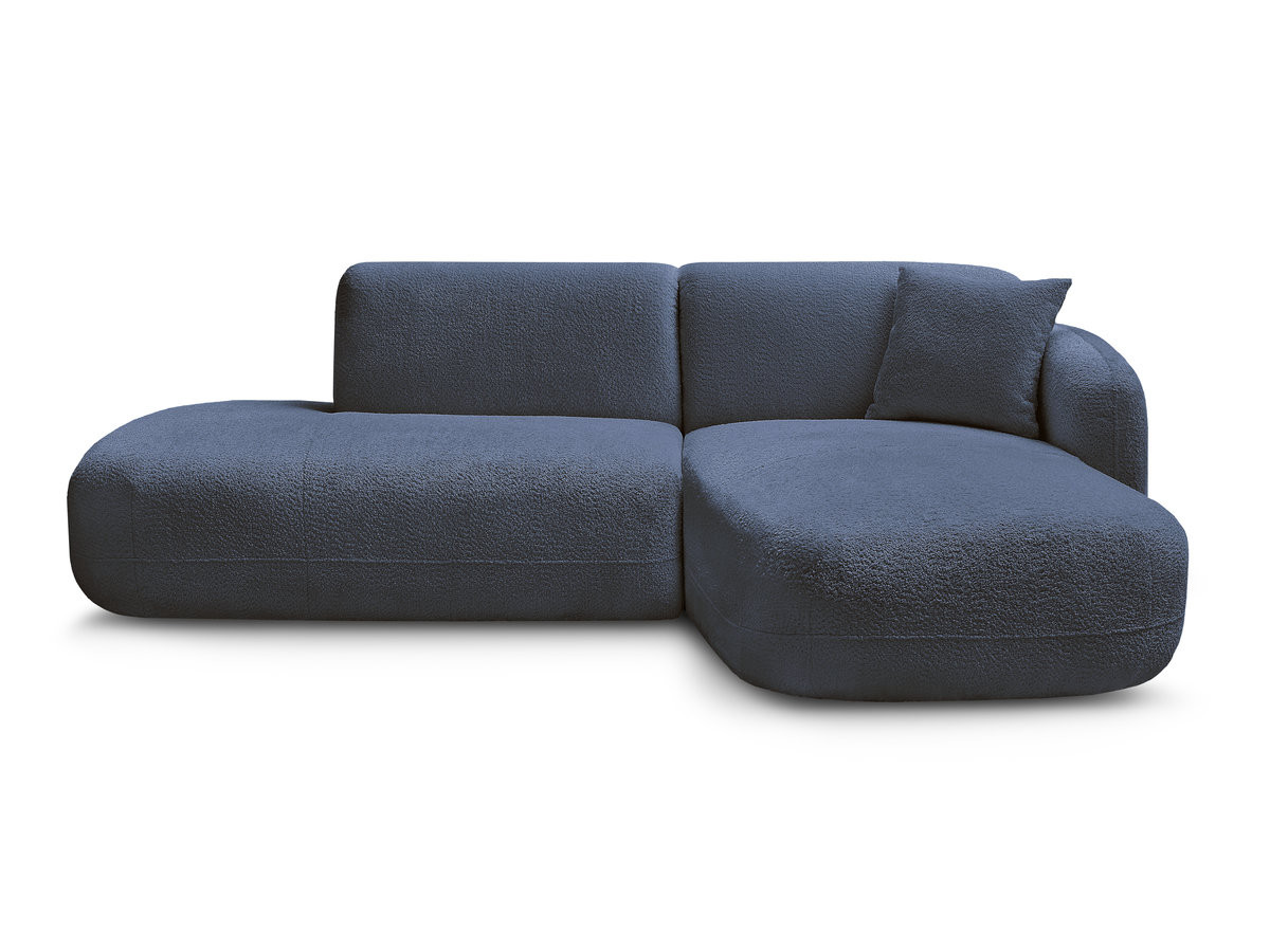 Bobochic Anda Ecksofa 241 × 163 cm Chenille Dunkelblau Ecke rechts