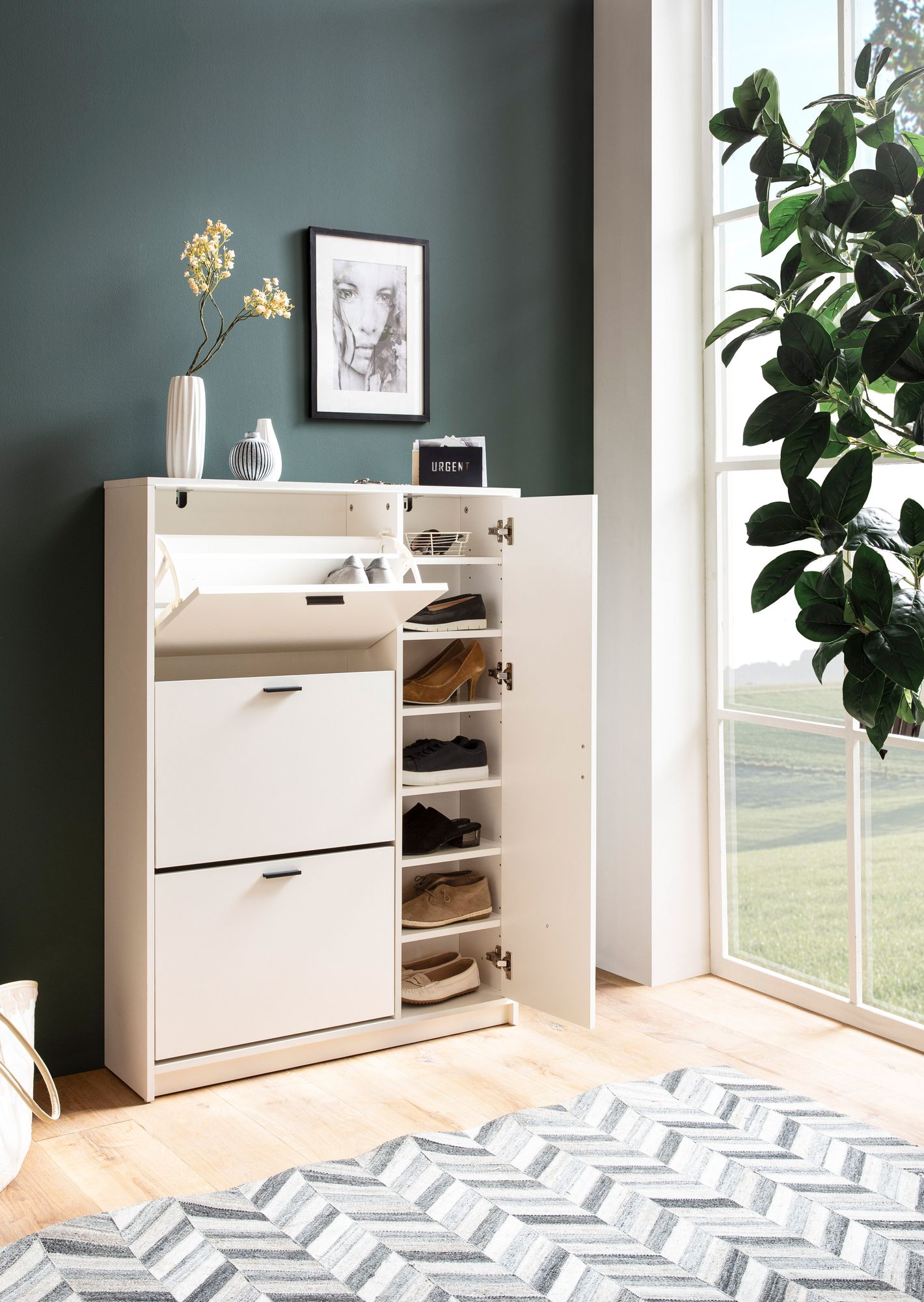 Schuhschrank Eidsfoss Weiß 90 × 24 × 120 cm