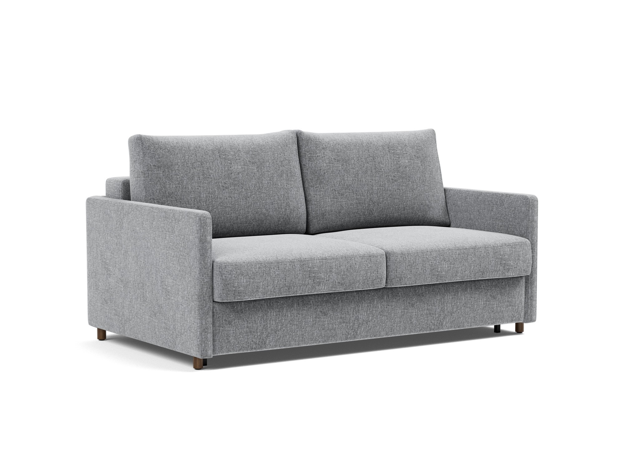 Schlafsofa Neah mit Slim-Armlehnen 160 Strukturierter Stoff Twist 565-Granite